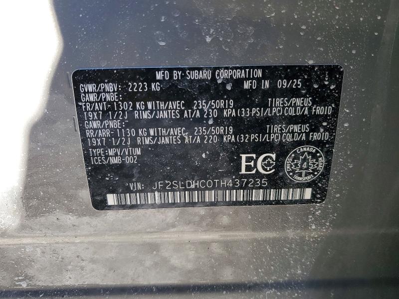 Aukcja sprzedaży 2026 Subaru Forester, vin: JF2SLDHC0TH437235, numer aukcji: 47469946