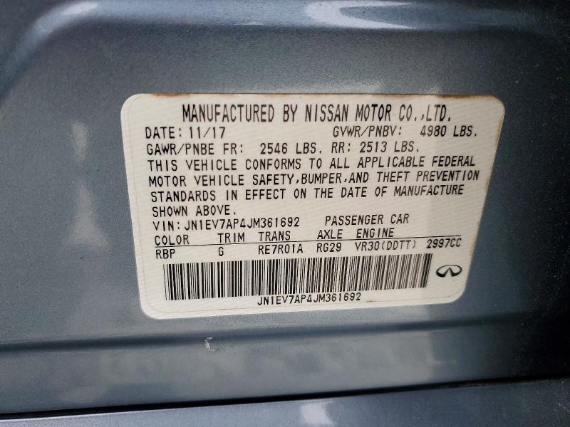 Aukcja sprzedaży 2018 Infiniti Q50, vin: JN1EV7AP4JM361692, numer aukcji: 47177796