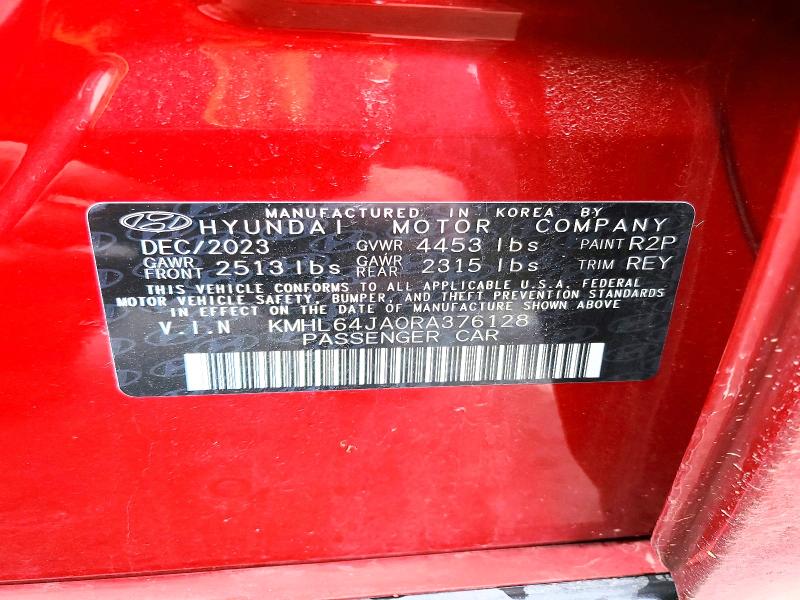2024 Hyundai Sonata მანქანა იყიდება აუქციონზე, vin: KMHL64JA0RA376128, აუქციონის ნომერი: 46923536