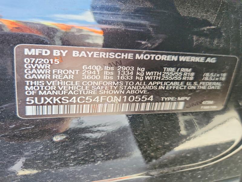 2015 Bmw X5 მანქანა იყიდება აუქციონზე, vin: 5UXKS4C54F0N10554, აუქციონის ნომერი: 48158926