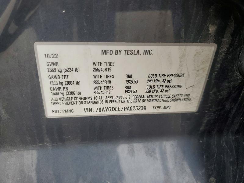 Продаж на аукціоні авто 2023 Tesla Model Y, vin: 7SAYGDEE7PA025239, номер лоту: 78826615