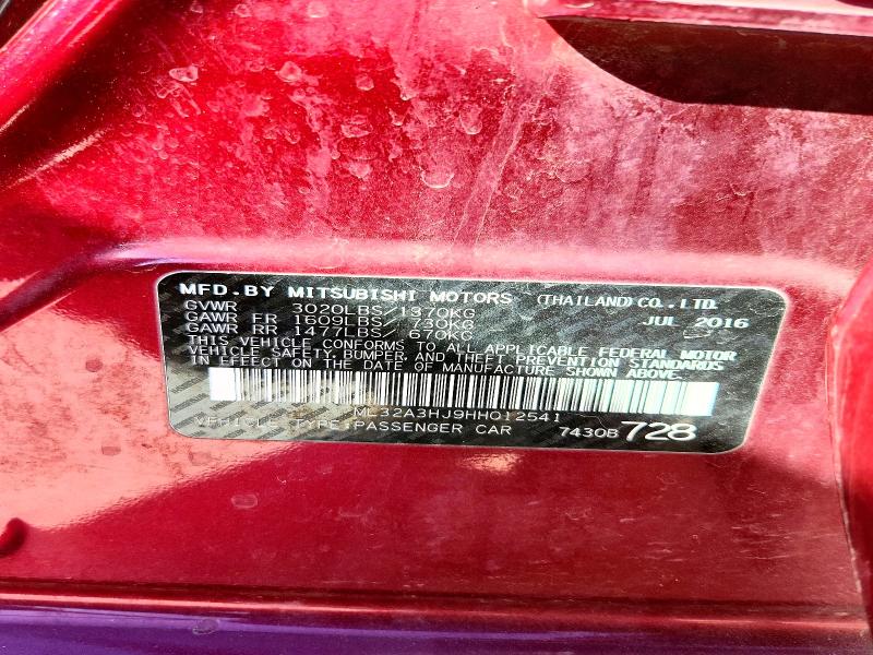 Продаж на аукціоні авто 2017 Mitsubishi Mirage, vin: ML32A3HJ9HH012541, номер лоту: 47845556
