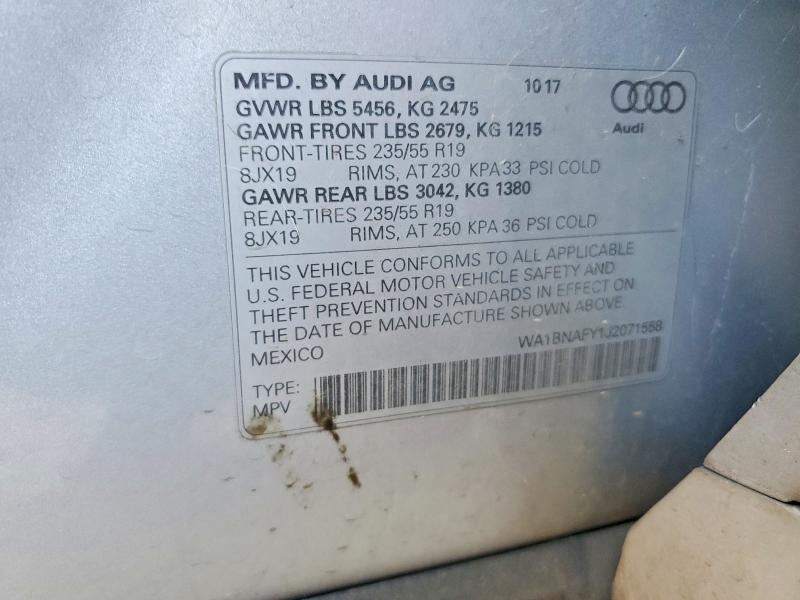 Aukcja sprzedaży 2018 Audi Q5, vin: WA1BNAFY1J2071558, numer aukcji: 46674866