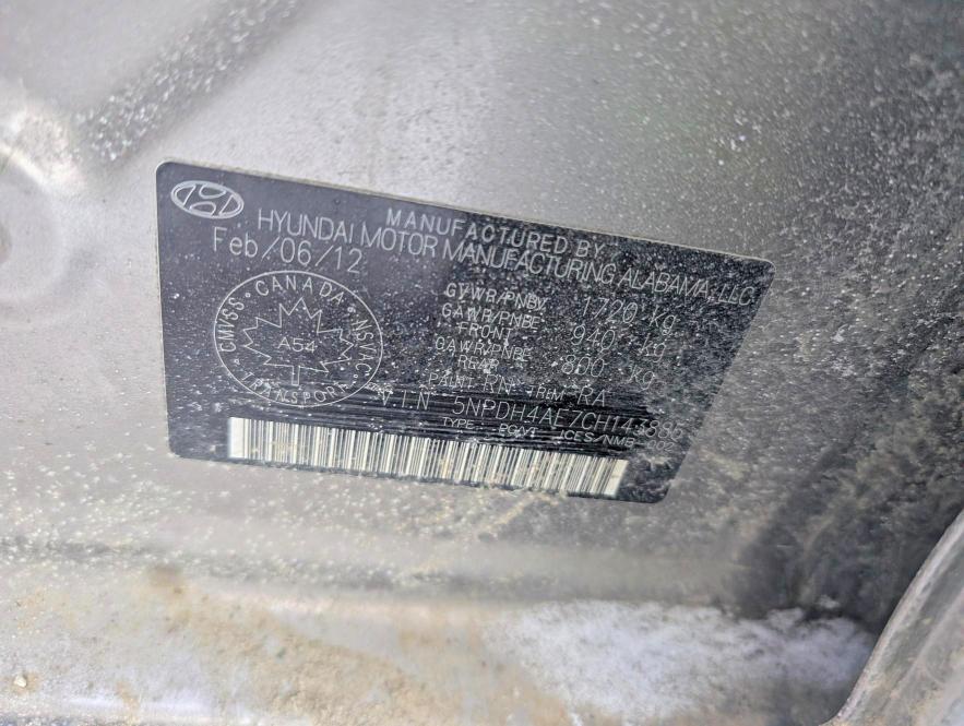 Aukcja sprzedaży 2012 Hyundai Elantra, vin: 5NPDH4AE7CH143885, numer aukcji: 76889115