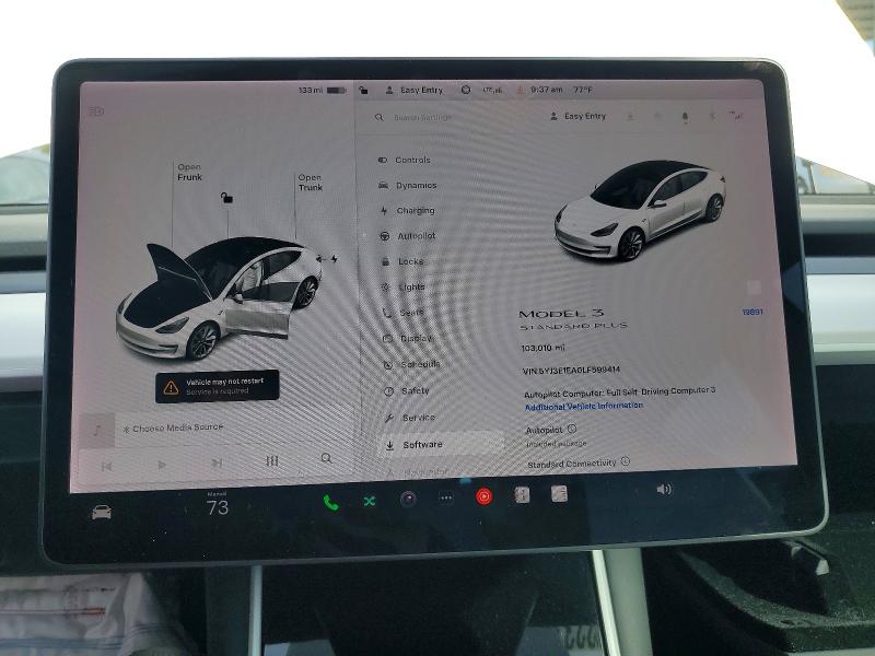 Продаж на аукціоні авто 2020 Tesla Model 3, vin: 5YJ3E1EA0LF599414, номер лоту: 46223376
