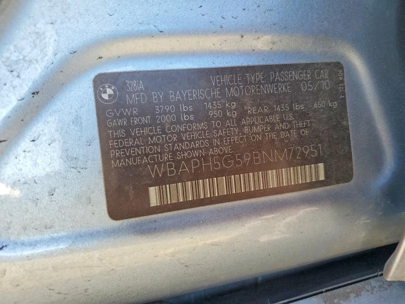 Aukcja sprzedaży 2011 Bmw 328, vin: WBAPH5G59BNM72951, numer aukcji: 45542596