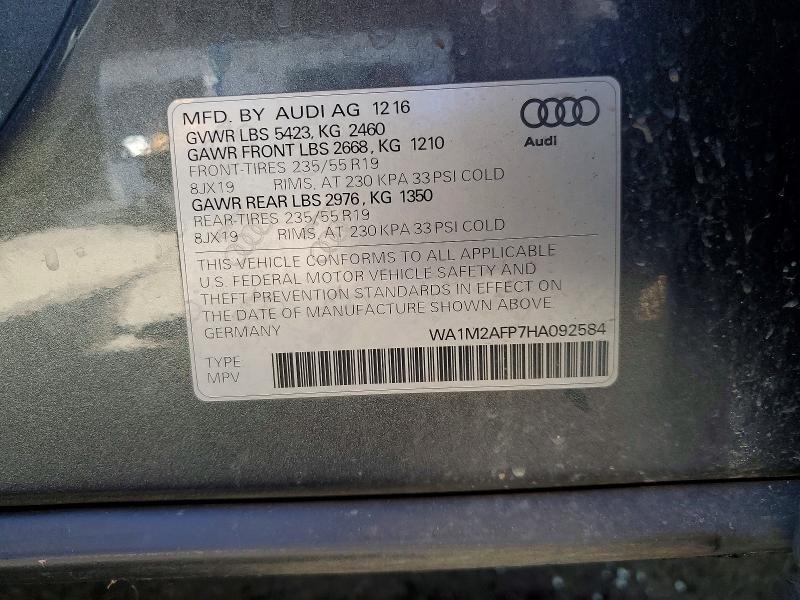 Aukcja sprzedaży 2017 Audi Q5, vin: WA1M2AFP7HA092584, numer aukcji: 46427796