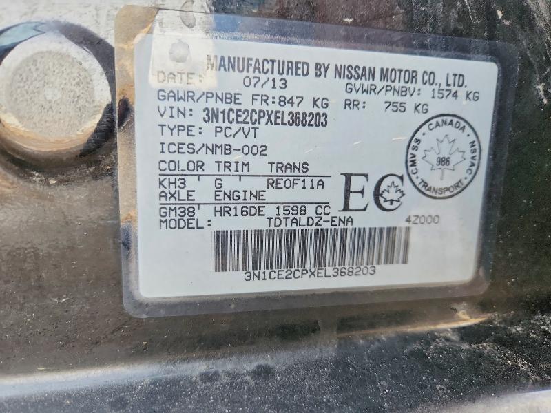 Aukcja sprzedaży 2014 Nissan Versa Note, vin: 3N1CE2CPXEL368203, numer aukcji: 79410625