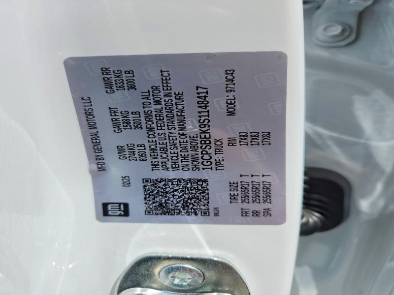 2025 Chevrolet Colorado მანქანა იყიდება აუქციონზე, vin: 1GCPSBEK9S1148417, აუქციონის ნომერი: 46145426