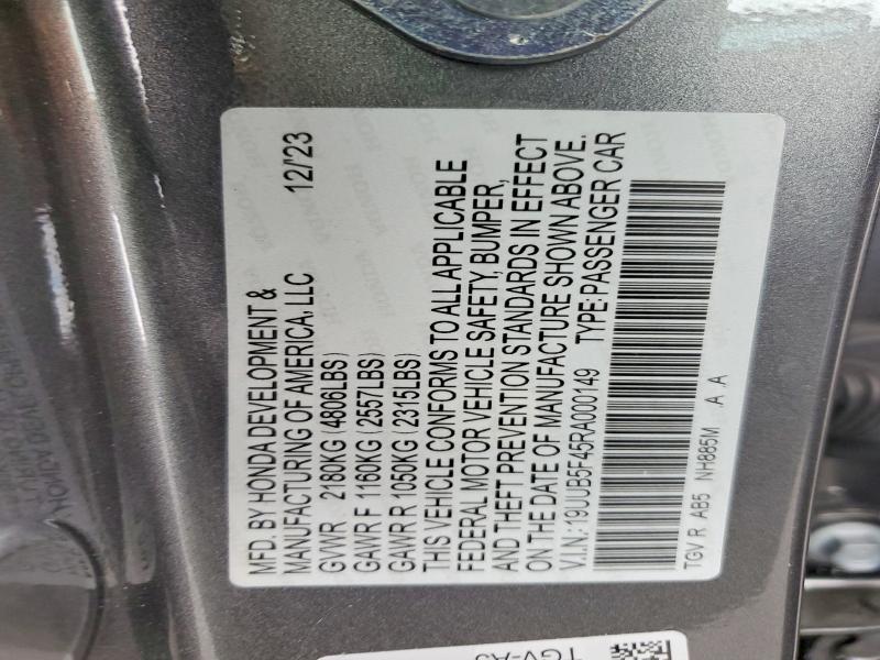 79591055 :رقم المزاد ، 19UUB5F45RA000149 vin ، 2024 Acura Tlx مزاد بيع