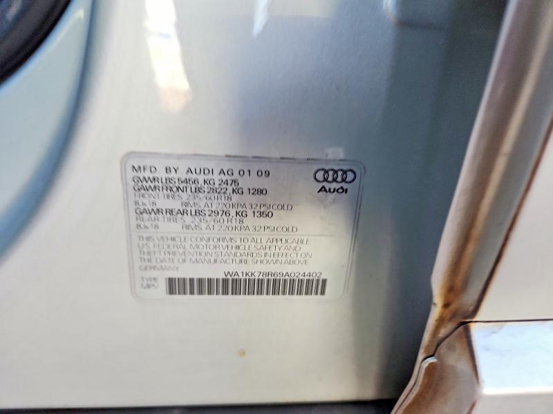 Auction sale of the 2009 Audi Q5, vin: WA1KK78R69A024402, lot number: 46291296