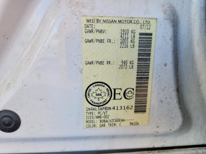 78895825 :رقم المزاد ، 1N4AL3AP8DN413162 vin ، 2013 Nissan Altima مزاد بيع