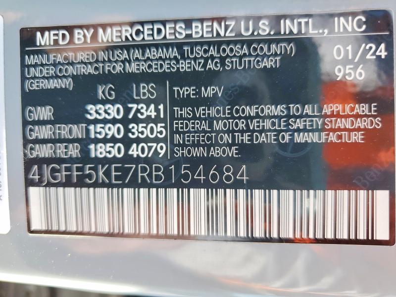 Продаж на аукціоні авто 2024 Mercedes-benz Gls, vin: 4JGFF5KE7RB154684, номер лоту: 41737426