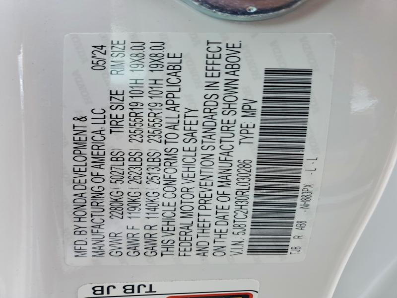 47261476 :رقم المزاد ، 5J8TC2H30RL030286 vin ، 2024 Acura Rdx مزاد بيع