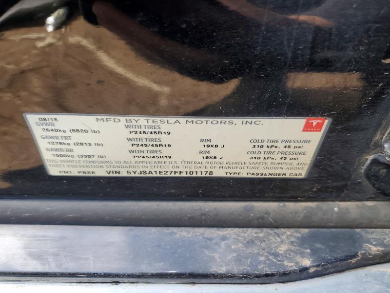 Продаж на аукціоні авто 2015 Tesla Model S, vin: 5YJSA1E27FF101178, номер лоту: 47520976