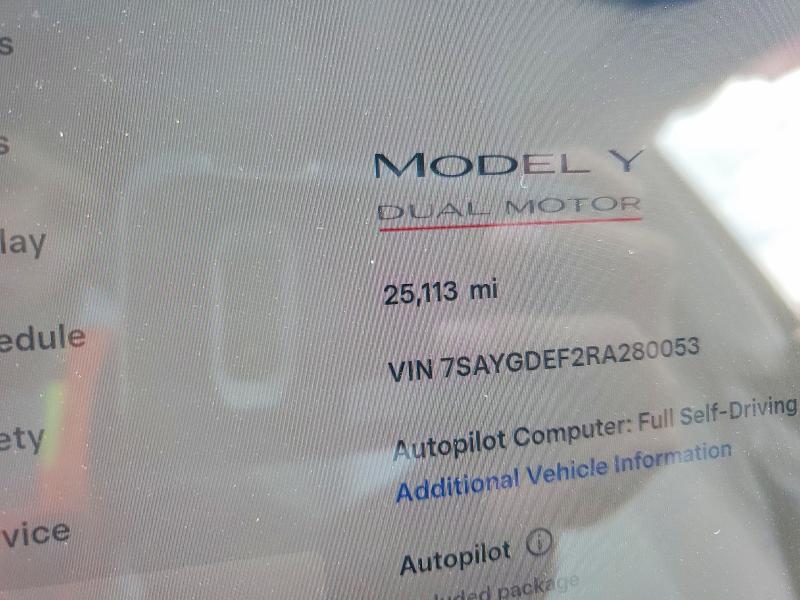 2024 Tesla Model Y მანქანა იყიდება აუქციონზე, vin: 7SAYGDEF2RA280053, აუქციონის ნომერი: 46610566