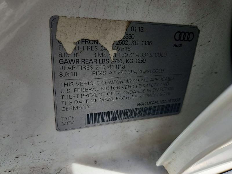 2013 Audi A4 Allroad მანქანა იყიდება აუქციონზე, vin: WA1UFAFL1DA187038, აუქციონის ნომერი: 45999866