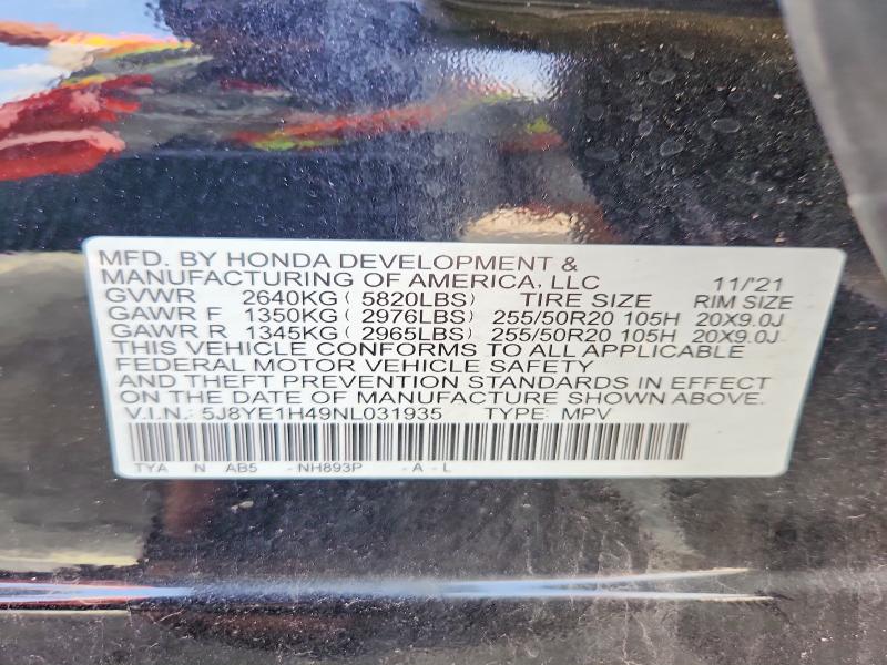 Продаж на аукціоні авто 2022 Acura Mdx, vin: 5J8YE1H49NL031935, номер лоту: 45608766