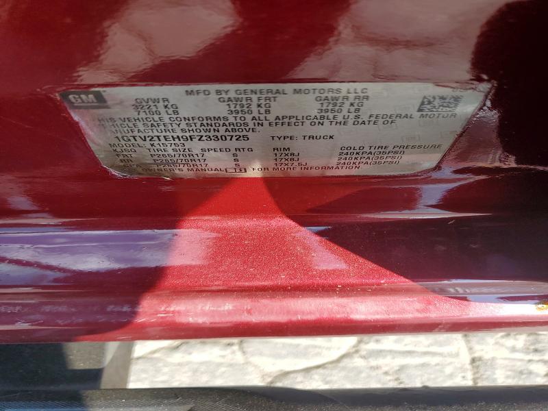 Aukcja sprzedaży 2015 Gmc Sierra, vin: 1GTV2TEH9FZ330725, numer aukcji: 45522476