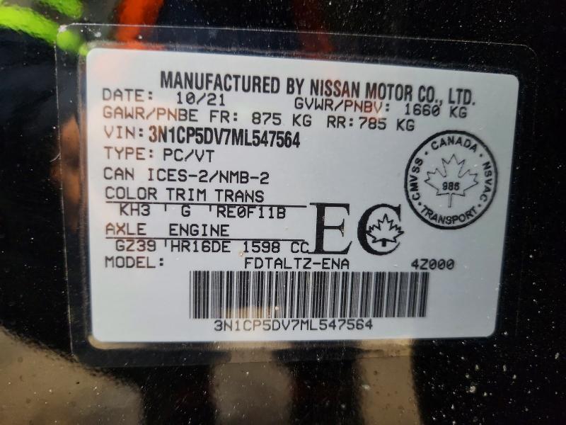Продажа на аукционе авто 2021 Nissan Kicks, vin: 3N1CP5DV7ML547564, номер лота: 79400515