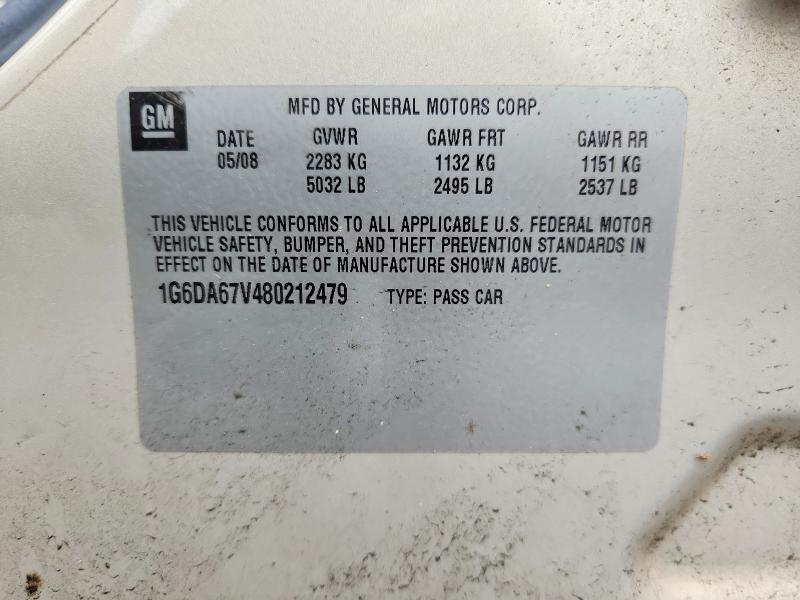 Продажа на аукционе авто 2008 Cadillac Sts, vin: 1G6DA67V480212479, номер лота: 47693566