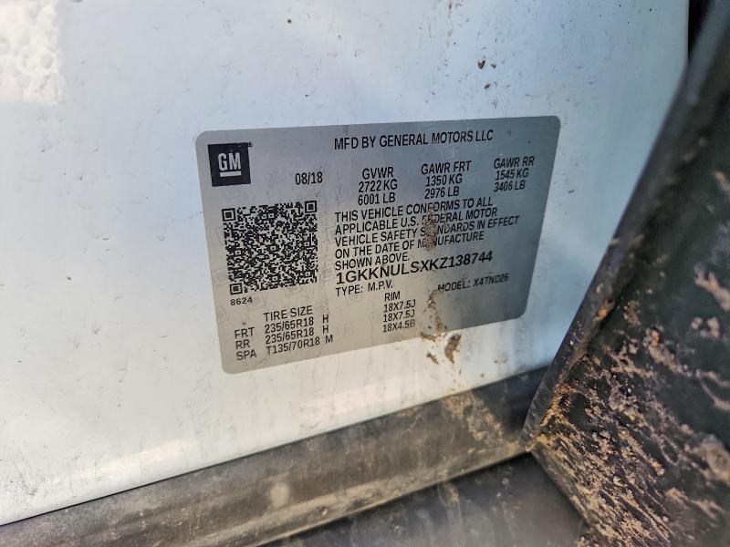 Продаж на аукціоні авто 2019 Gmc Acadia, vin: 1GKKNULSXKZ138744, номер лоту: 46739206