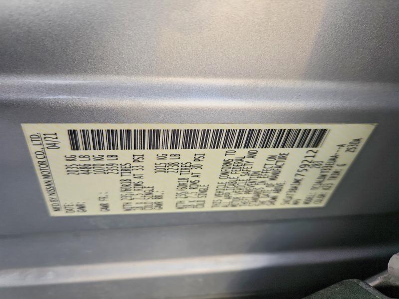 47302936 :رقم المزاد ، 5N1AT3BA1MC759212 vin ، 2021 Nissan Rogue مزاد بيع