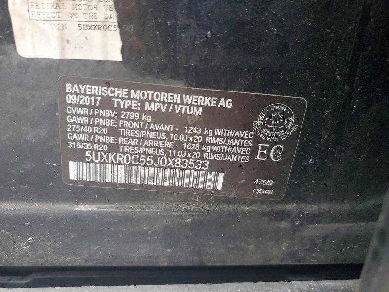Aukcja sprzedaży 2018 Bmw X5, vin: 5UXKR0C55J0X83533, numer aukcji: 45787846