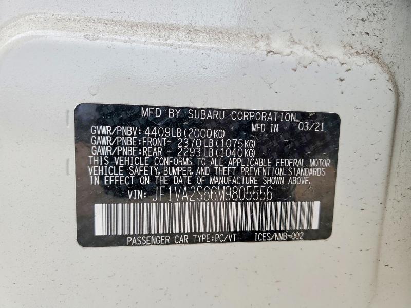 48083806 :رقم المزاد ، JF1VA2S66M9805556 vin ، 2021 Subaru Wrx مزاد بيع