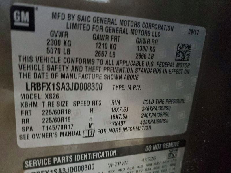 Продажа на аукционе авто 2018 Buick Envision, vin: LRBFX1SA3JD008300, номер лота: 41709456
