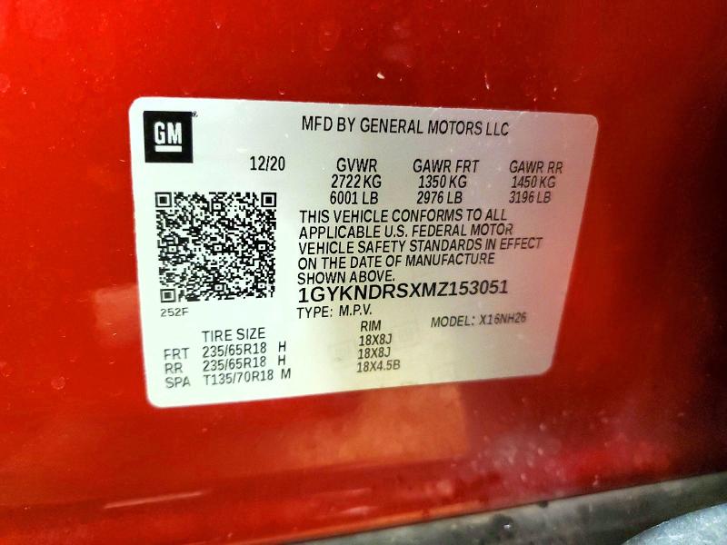 Aukcja sprzedaży 2021 Cadillac Xt5, vin: 1GYKNDRSXMZ153051, numer aukcji: 46687496