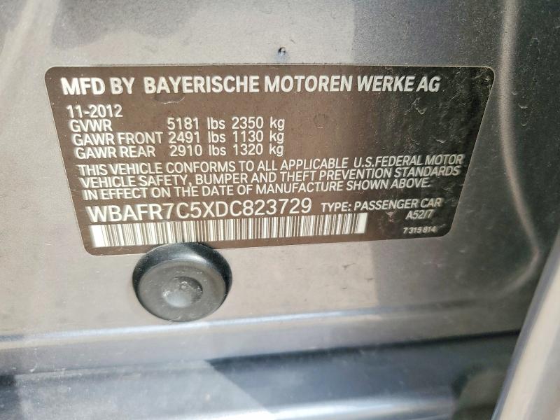 2013 Bmw 535 მანქანა იყიდება აუქციონზე, vin: WBAFR7C5XDC823729, აუქციონის ნომერი: 45654786