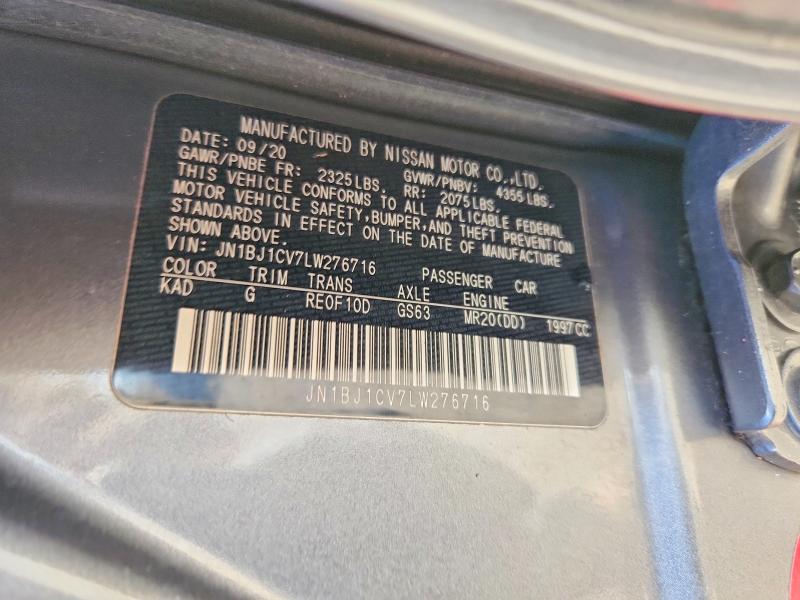 46486176 :رقم المزاد ، JN1BJ1CV7LW276716 vin ، 2020 Nissan Rogue Sport مزاد بيع
