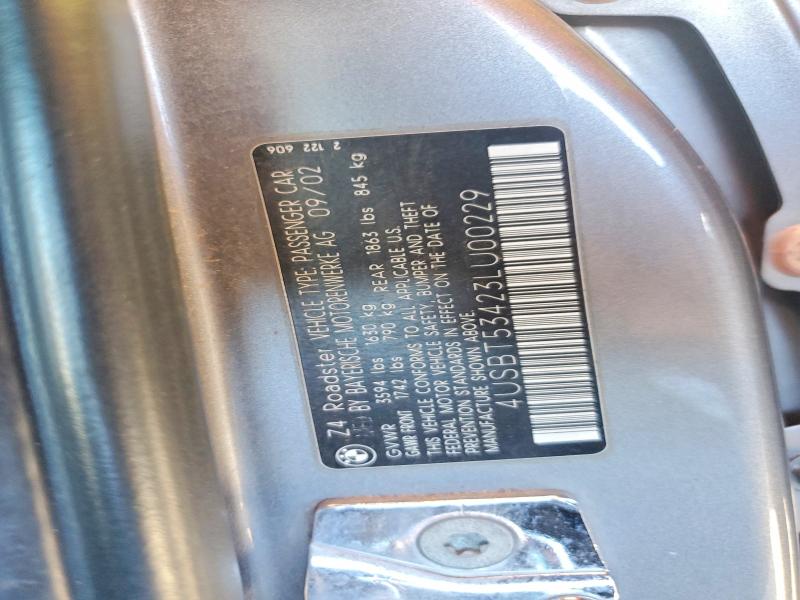 Aukcja sprzedaży 2003 Bmw Z4, vin: 4USBT53423LU00229, numer aukcji: 79451495