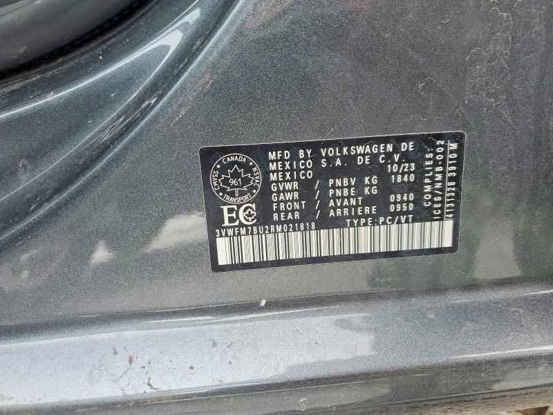Продажа на аукционе авто 2024 Volkswagen Jetta, vin: 3VWFM7BU2RM021818, номер лота: 79530745