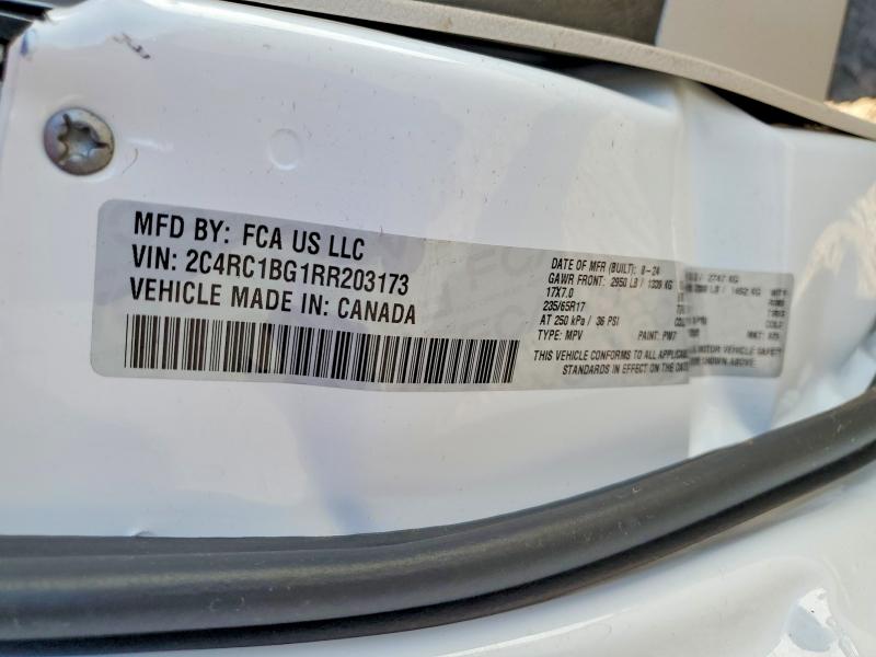 45971716 :رقم المزاد ، 2C4RC1BG1RR203173 vin ، 2024 Chrysler Pacifica مزاد بيع