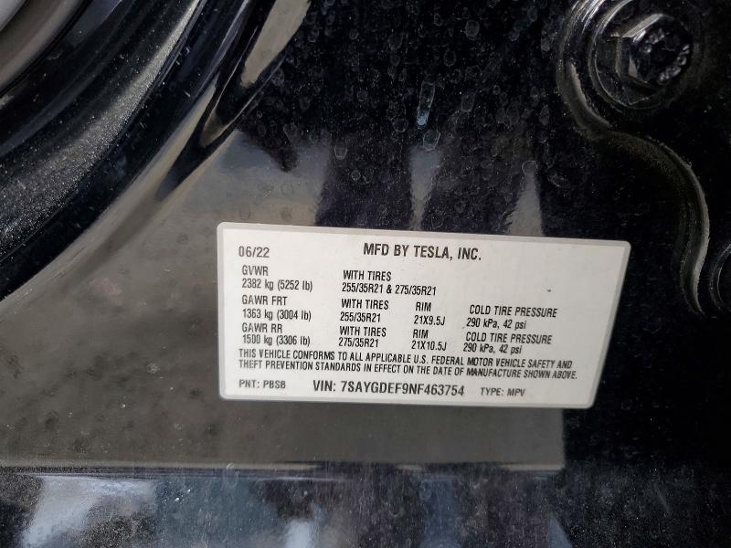 Продажа на аукционе авто 2022 Tesla Model Y, vin: 7SAYGDEF9NF463754, номер лота: 79820435