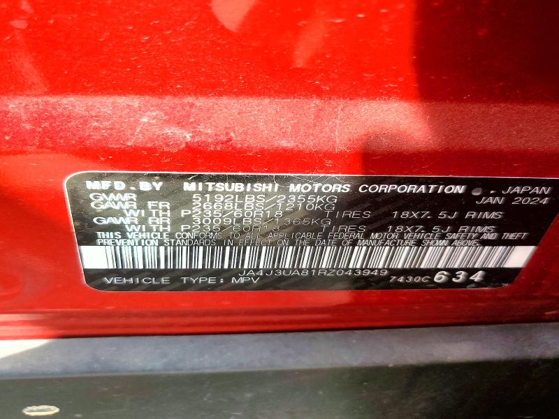 Продаж на аукціоні авто 2024 Mitsubishi Outlander, vin: JA4J3UA81RZ043949, номер лоту: 47629376