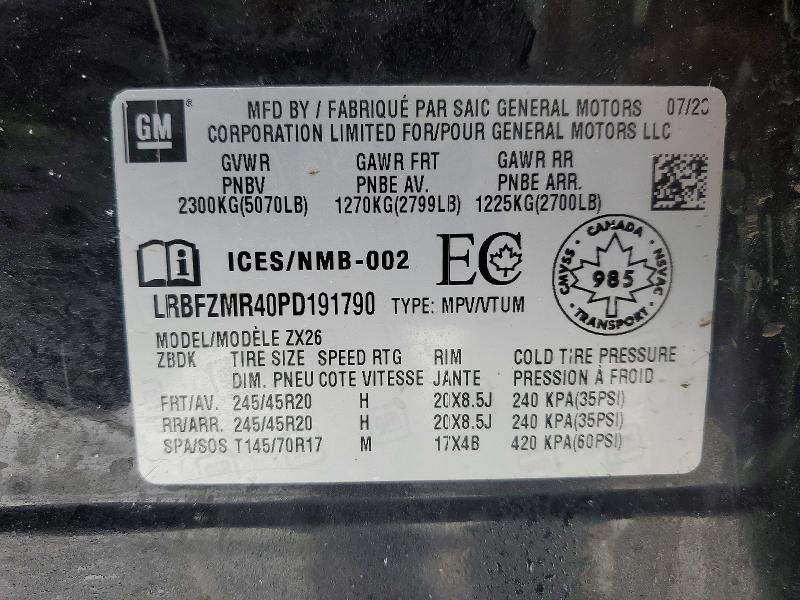 Aukcja sprzedaży 2023 Buick Envision, vin: LRBFZMR40PD191790, numer aukcji: 45756116