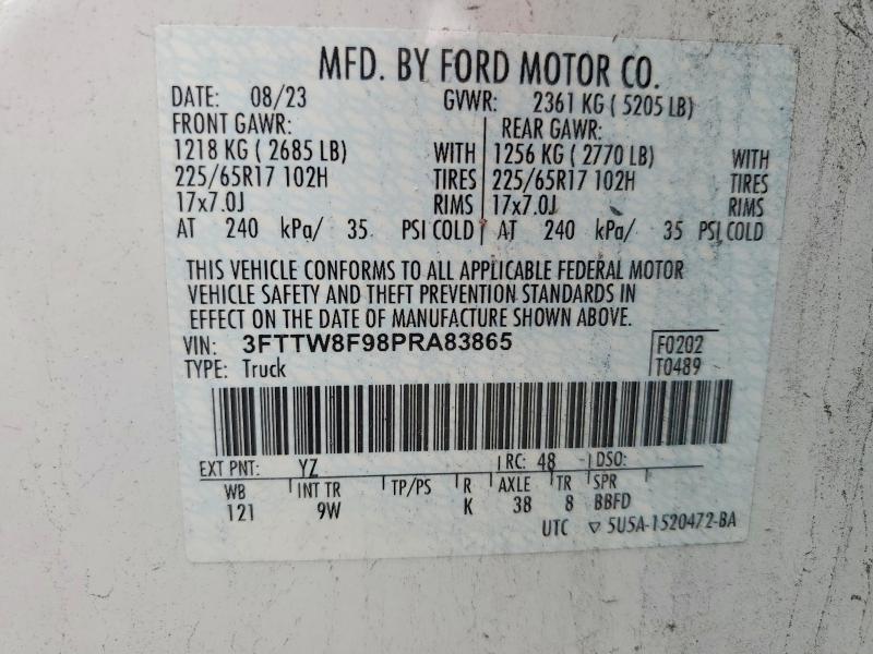 Aukcja sprzedaży 2023 Ford Maverick, vin: 3FTTW8F98PRA83865, numer aukcji: 46548806