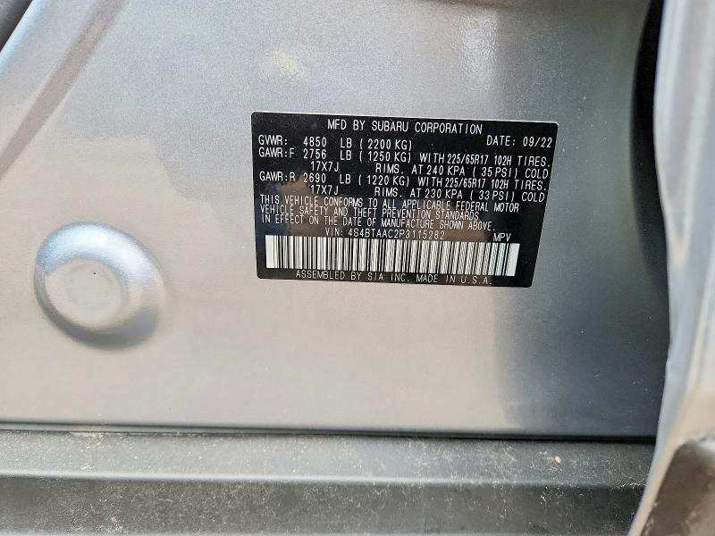 Продажа на аукционе авто 2023 Subaru Outback, vin: 4S4BTAAC2P3115282, номер лота: 46246186