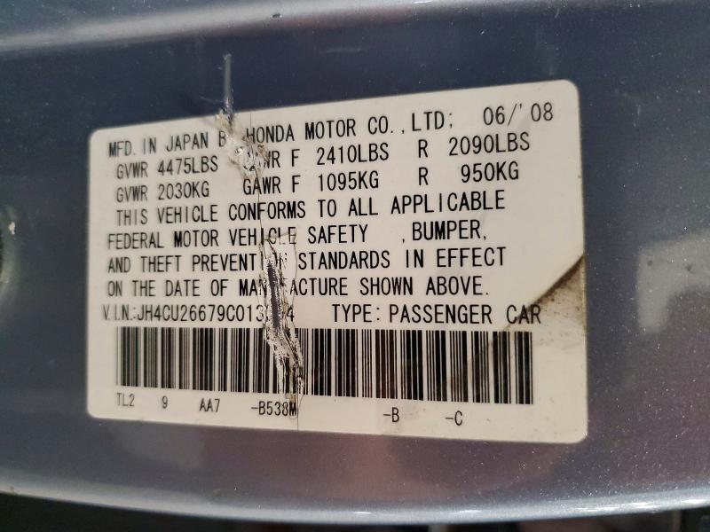 2009 Acura Tsx მანქანა იყიდება აუქციონზე, vin: JH4CU26679C013394, აუქციონის ნომერი: 79489465