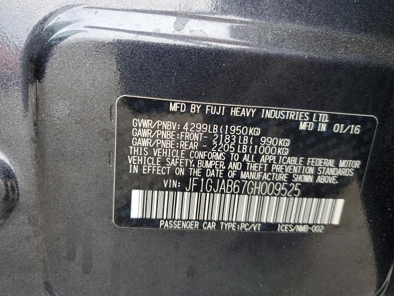 Продажа на аукционе авто 2016 Subaru Impreza, vin: JF1GJAB67GH009525, номер лота: 47560356