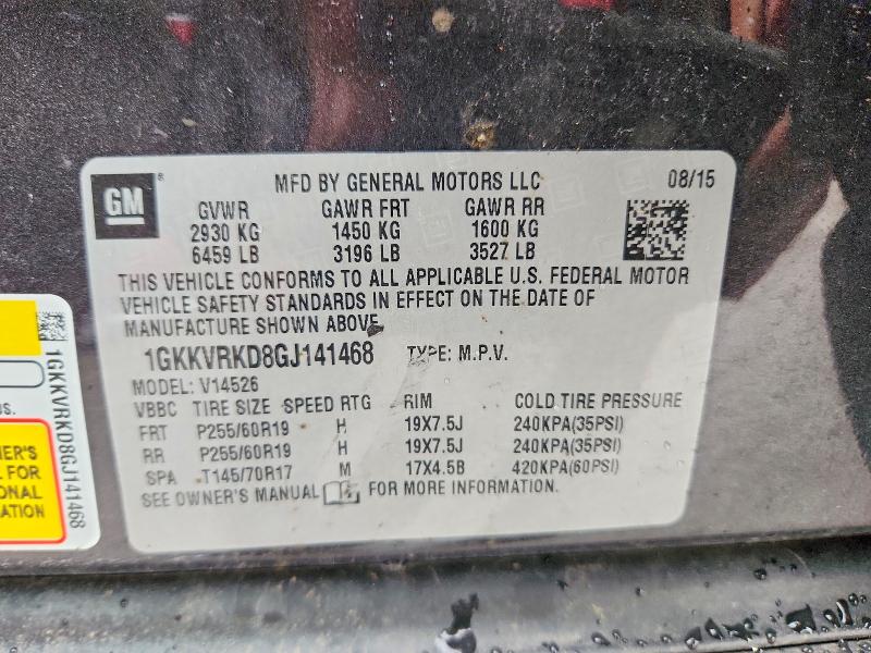 2016 Gmc Acadia მანქანა იყიდება აუქციონზე, vin: 1GKKVRKD8GJ141468, აუქციონის ნომერი: 45497056