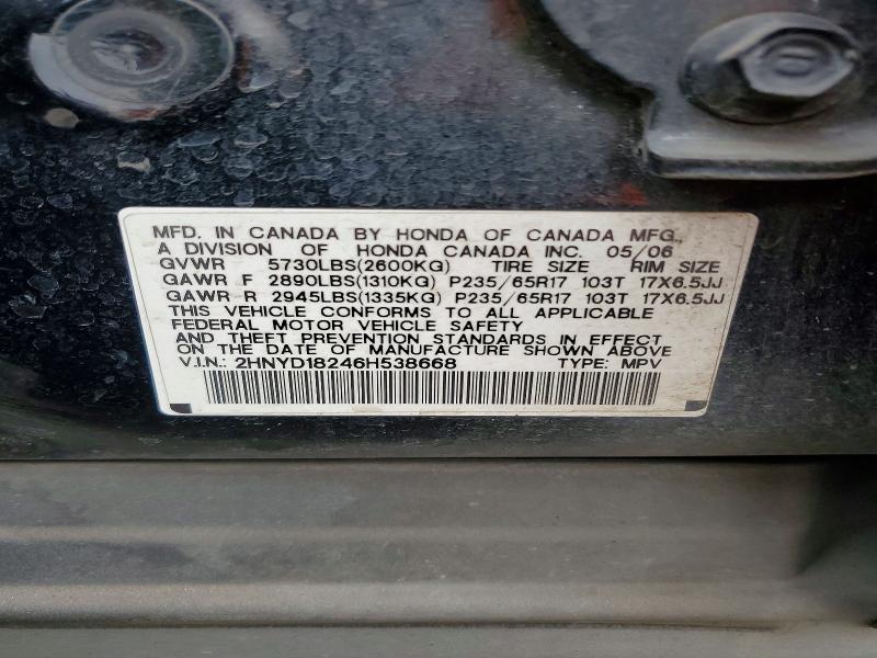 Aukcja sprzedaży 2006 Acura Mdx, vin: 2HNYD18246H538668, numer aukcji: 47103876