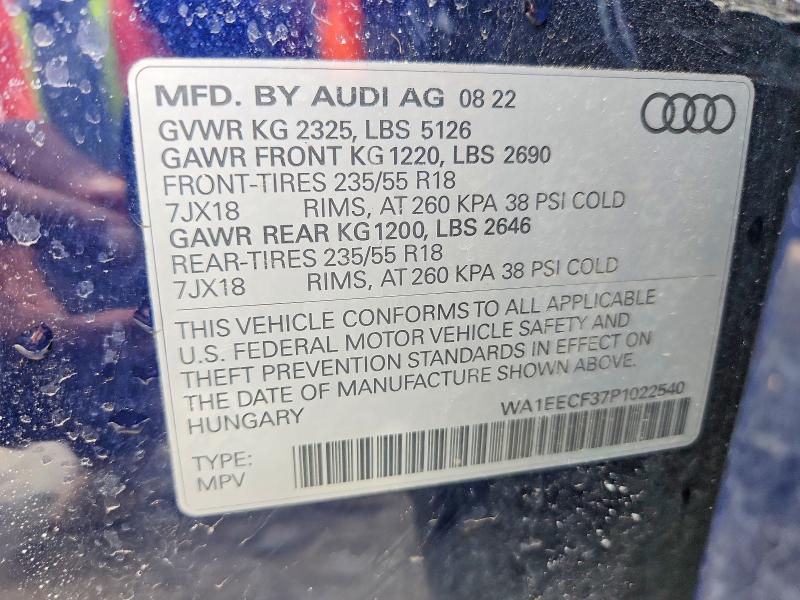 47709316 :رقم المزاد ، WA1EECF37P1022540 vin ، 2023 Audi Q3 مزاد بيع
