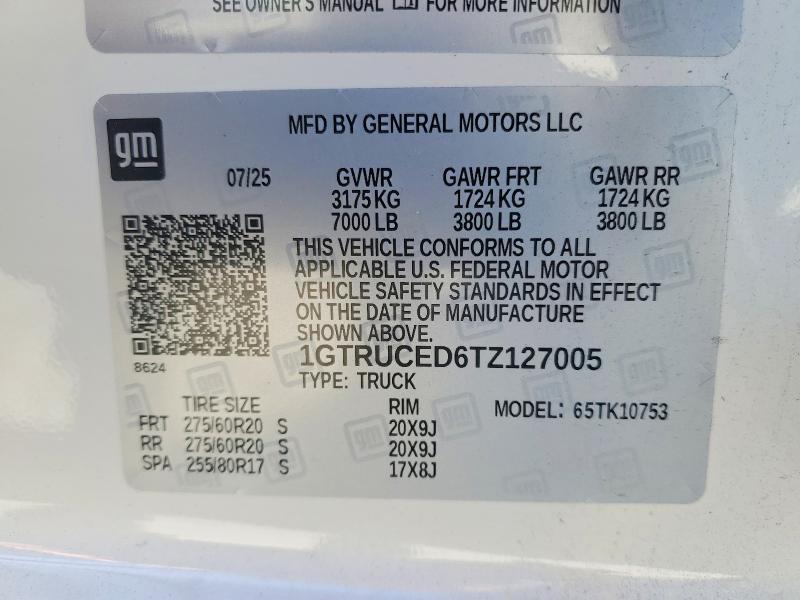 46100856 :رقم المزاد ، 1GTRUCED6TZ127005 vin ، 2026 Gmc Sierra مزاد بيع