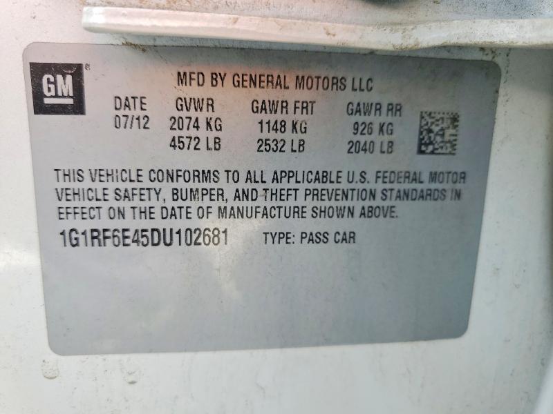 Продаж на аукціоні авто 2013 Chevrolet Volt, vin: 1G1RF6E45DU102681, номер лоту: 41836536