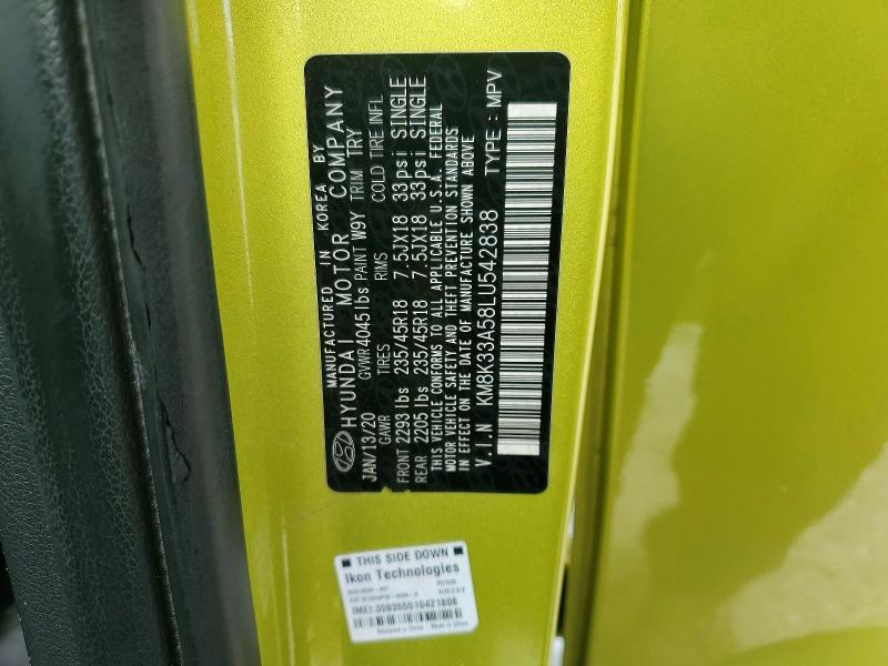 Продаж на аукціоні авто 2020 Hyundai Kona, vin: KM8K33A58LU542838, номер лоту: 46735986