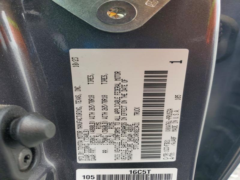 Продажа на аукционе авто 2024 Toyota Tundra, vin: 5TFLA5ECXRX023431, номер лота: 48235546